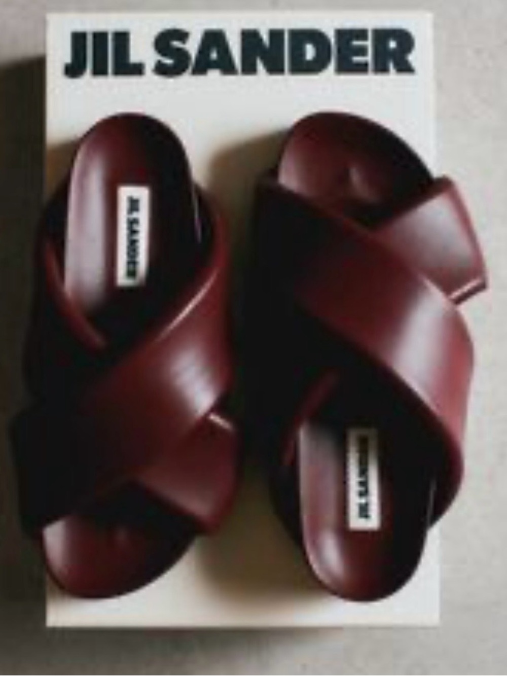 Jil Sander Padded Leather Crisscross Slides